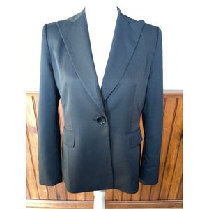 Womens Evan-Picone Suit Blazer Gray Single Button Lined Size 6‎